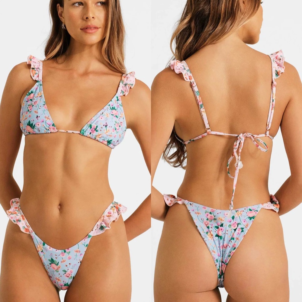 Blackbough Venice Spring Ruffled Cheeky Bikini Bottoms